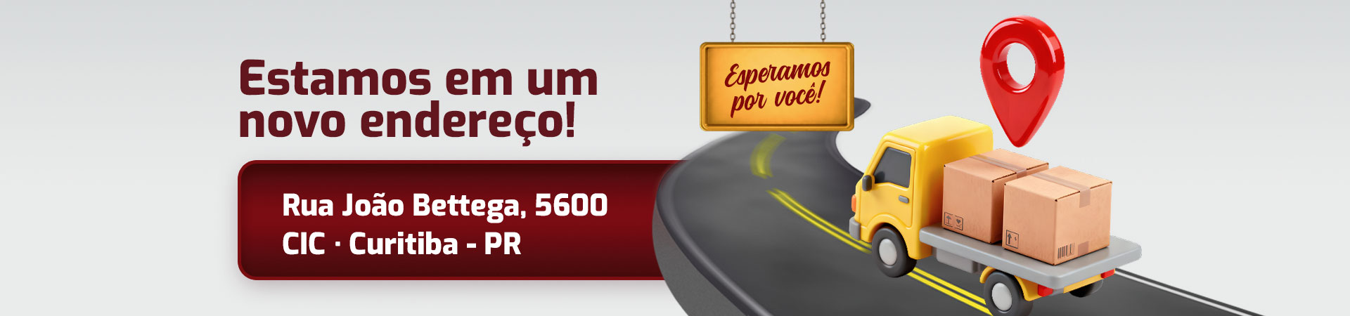 Destaque na localização da nova unidade da Metalco na Rua João Bettega, 5600, CIC Curitiba, com pin de localização